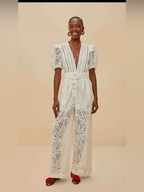 FARM Rio Pants - Farm Rio white jumpsuit Size small
